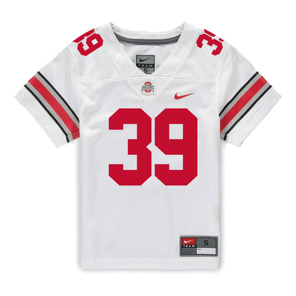 Ohio State Buckeyes Nike #39 Hadi Jawad Student Athlete White Football Jersey - Front View