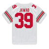 Ohio State Buckeyes Nike #39 Hadi Jawad Student Athlete White Football Jersey - Back View