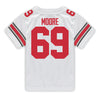 Ohio State Buckeyes Nike #69 Ian Moore Student Athlete White Football Jersey - Back View