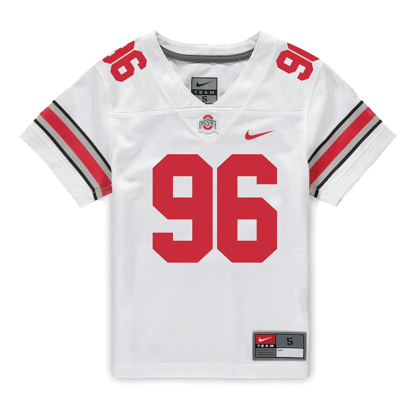 Ohio State Buckeyes Nike #96 Collin Johnson Student Athlete White Football Jersey - Front View