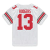 Ohio State Buckeyes Nike #13 Bryson Rodgers Student Athlete White Football Jersey - Back View