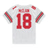 Ohio State Buckeyes Nike #18 Jaylen McClain Student Athlete White Football Jersey - Back View