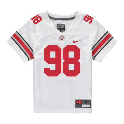 Ohio State Buckeyes Nike #98 Kayden McDonald Student Athlete White Football Jersey - Front View