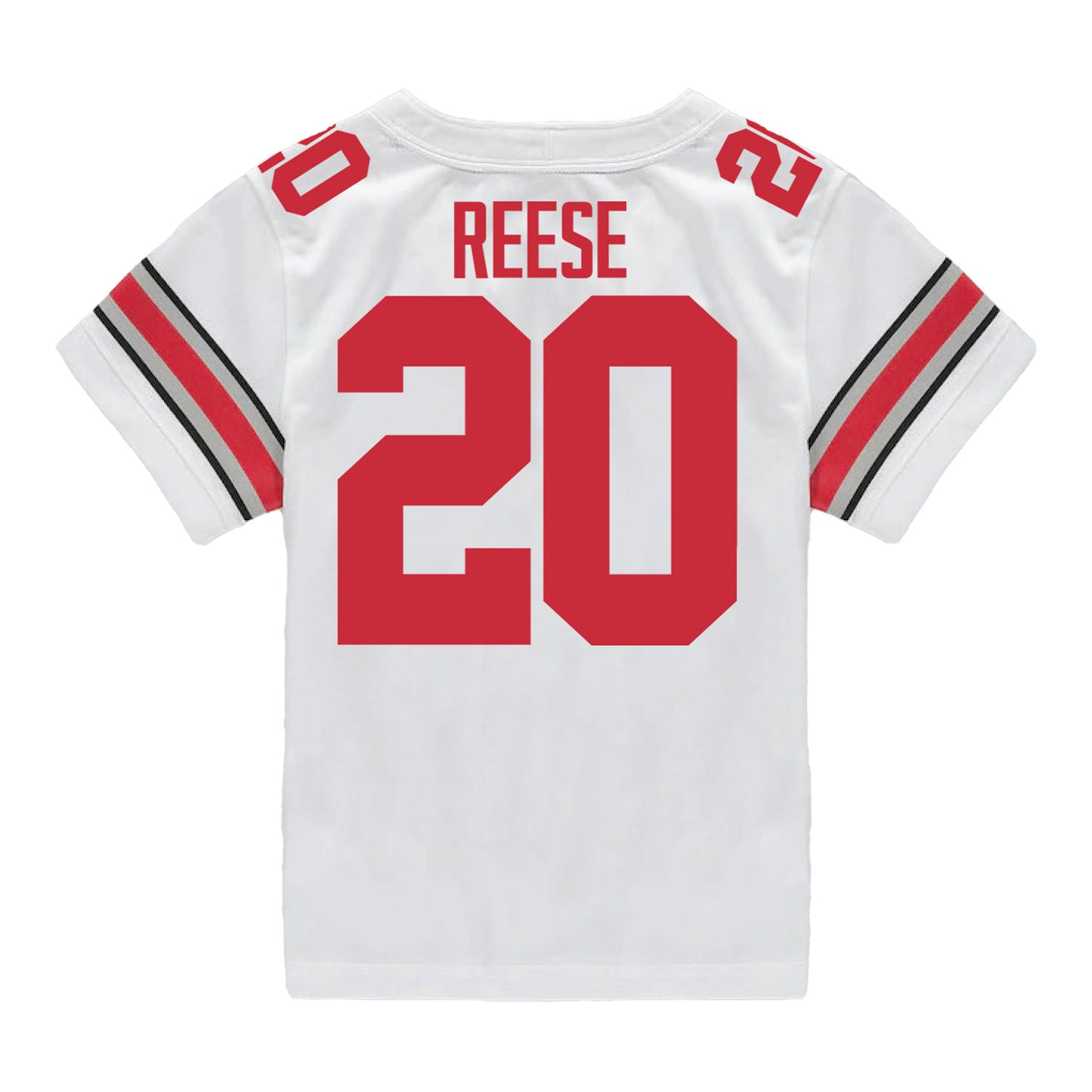 Ohio State Buckeyes Nike #20 Arvell Reese Student Athlete White Football Jersey - Back View