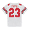 Ohio State Buckeyes Nike #23 Garrett Stover Student Athlete White Football Jersey - Back View