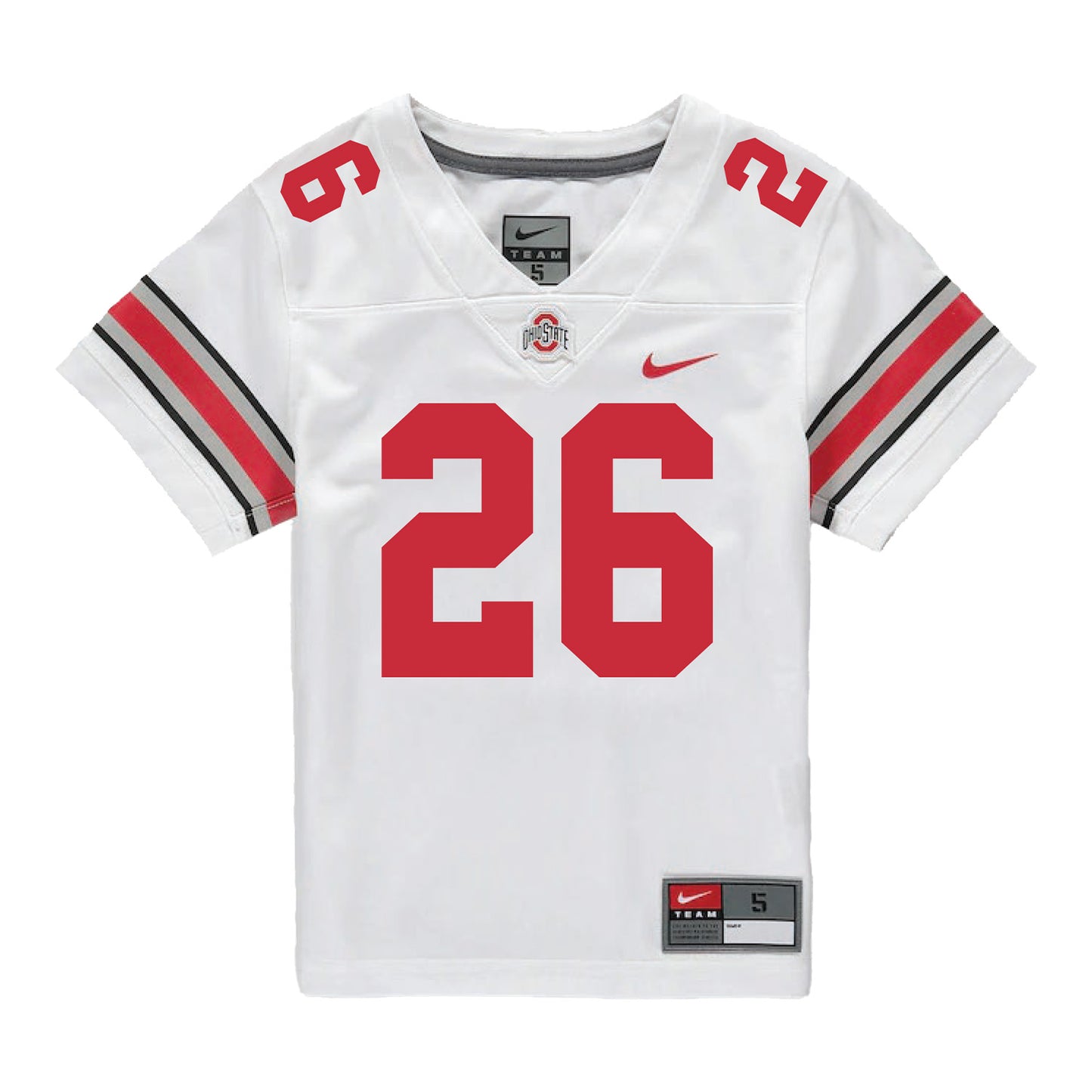 Ohio State Buckeyes Nike #26 Payton Pierce Student Athlete White Football Jersey - Front View