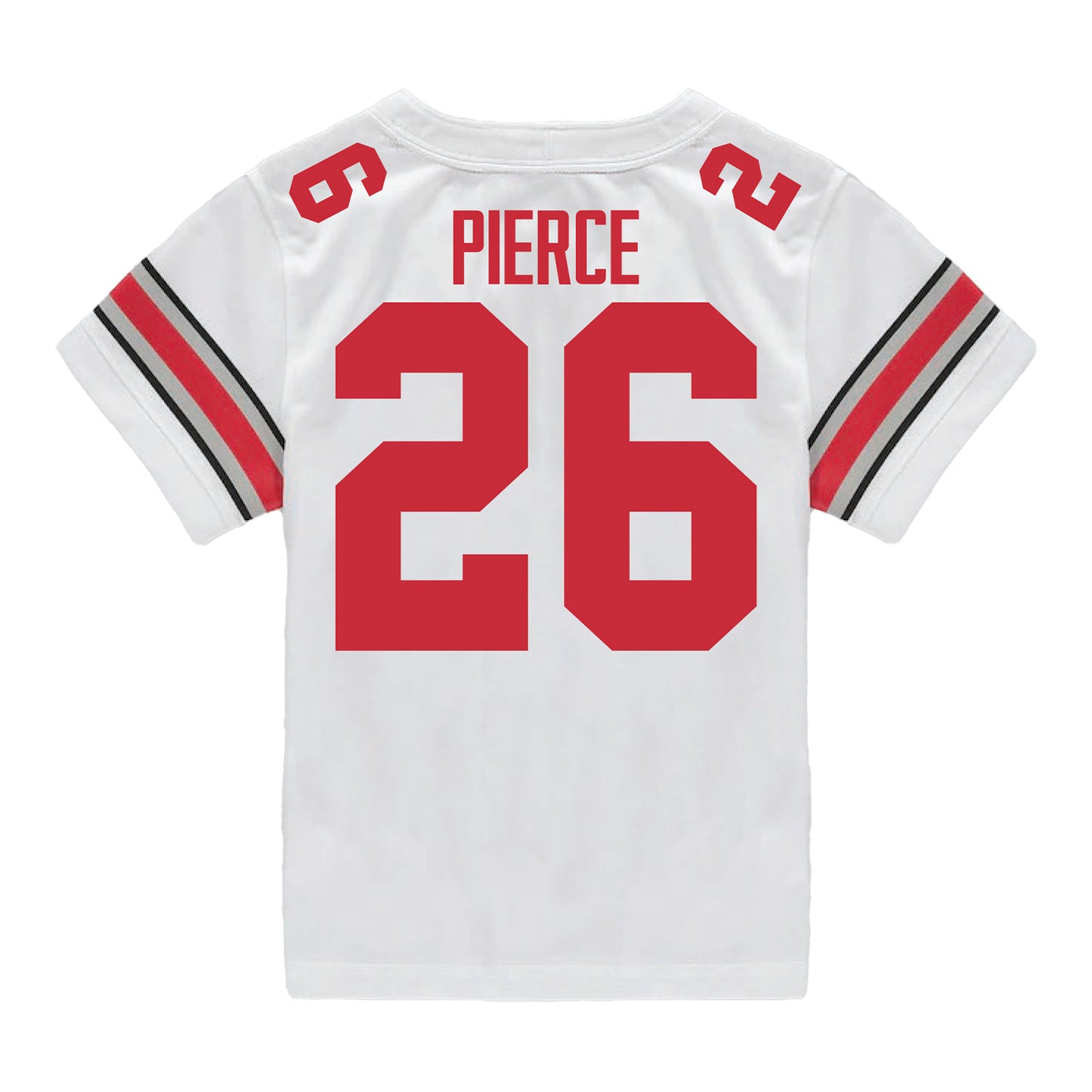 Ohio State Buckeyes Nike #26 Payton Pierce Student Athlete White Football Jersey - Back View