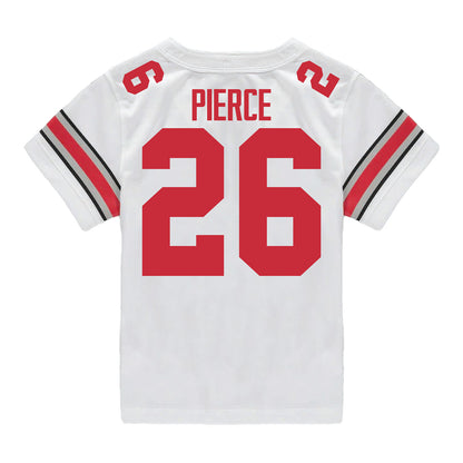 Ohio State Buckeyes Nike #26 Payton Pierce Student Athlete White Football Jersey - Back View