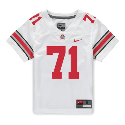 Ohio State Buckeyes Nike #71 Josh Simmons Student Athlete White Football Jersey - Front View