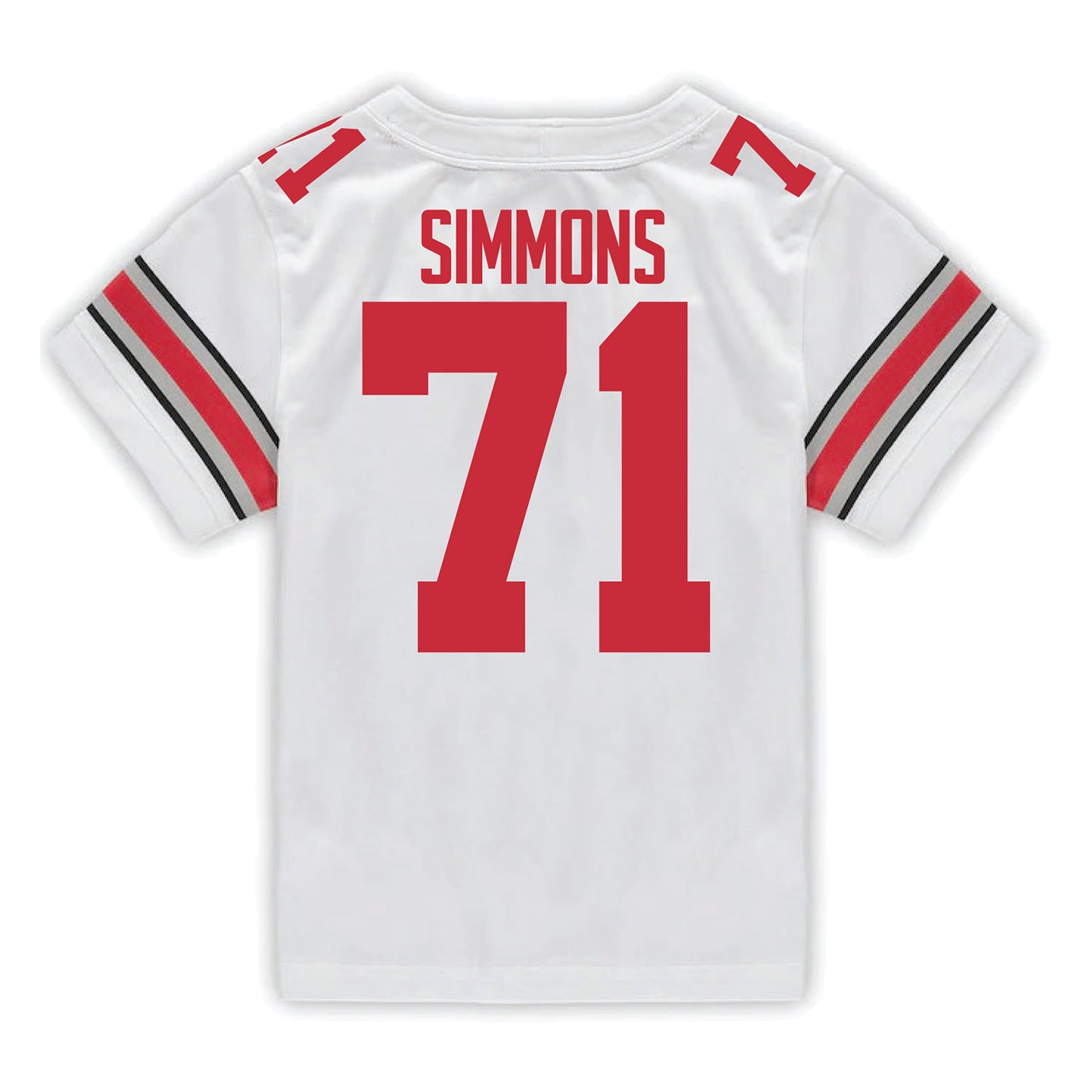 Ohio State Buckeyes Nike #71 Josh Simmons Student Athlete White Football Jersey - Back View