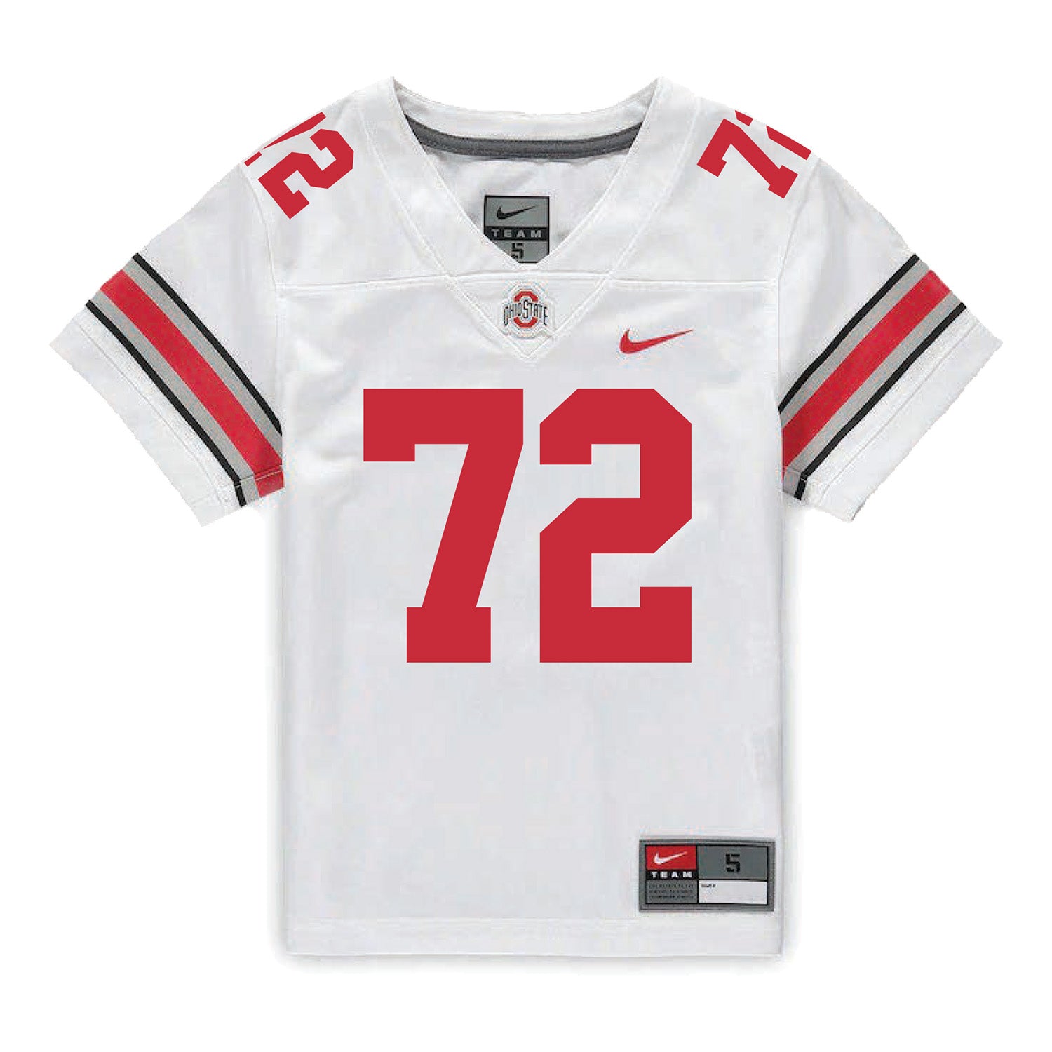 Ohio State Buckeyes Nike #72 Deontae Armstrong Student Athlete White Football Jersey - Front View