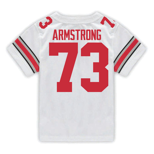 Ohio State Buckeyes Nike #73 Devontae Armstrong Student Athlete White Football Jersey - Back View