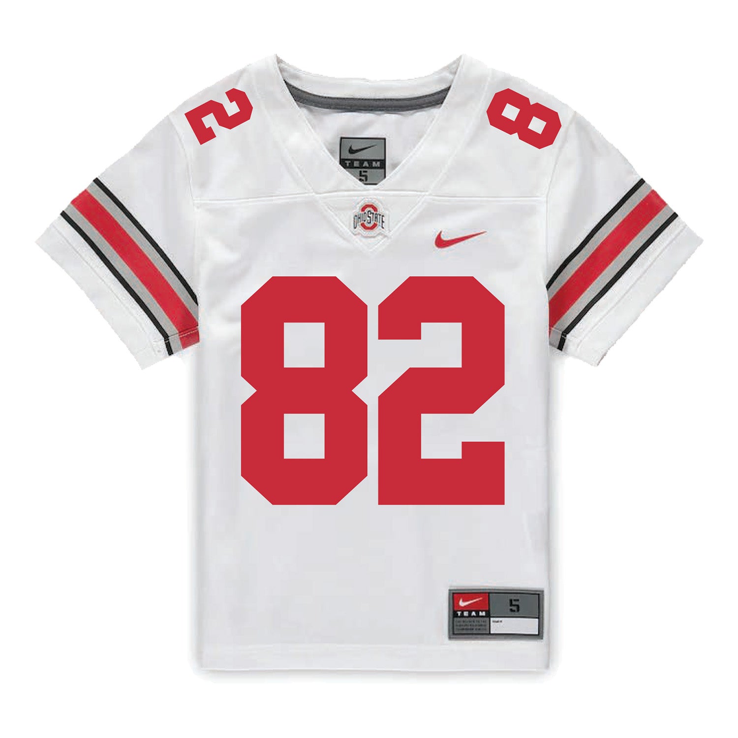 Ohio State Buckeyes Nike #82 David Adolph Student Athlete White Football Jersey - Front View