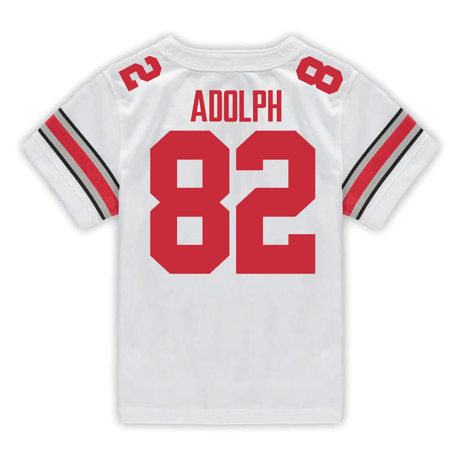 Ohio State Buckeyes Nike #82 David Adolph Student Athlete White Football Jersey - Back View