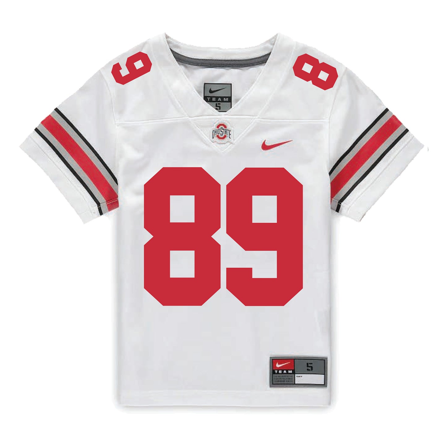 Ohio State Buckeyes Nike #89 Will Kacmarek Student Athlete White Football Jersey - Front View