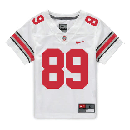 Ohio State Buckeyes Nike #89 Will Kacmarek Student Athlete White Football Jersey - Front View