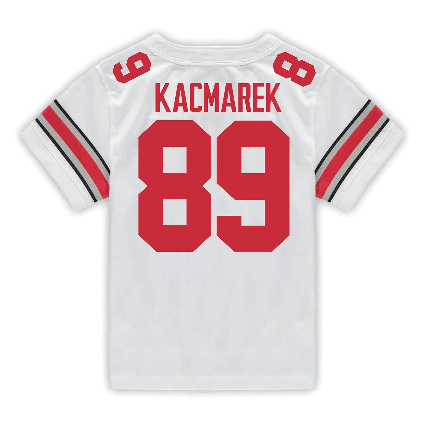 Ohio State Buckeyes Nike #89 Will Kacmarek Student Athlete White Football Jersey - Back View