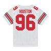 Ohio State Buckeyes Nike #96 Eddrick Houston Student Athlete White Football Jersey - Back View