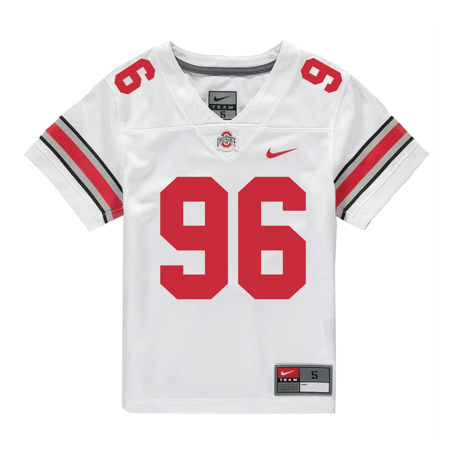 Ohio State Buckeyes Nike #96 Eddrick Houston Student Athlete White Football Jersey - Front View