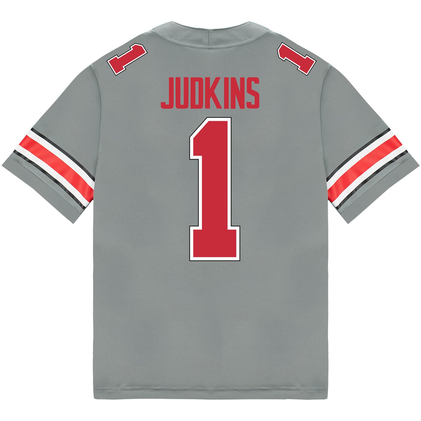 Ohio State Buckeyes Nike #1 Quinshon Judkins Student Athlete Gray Football Jersey - Back View