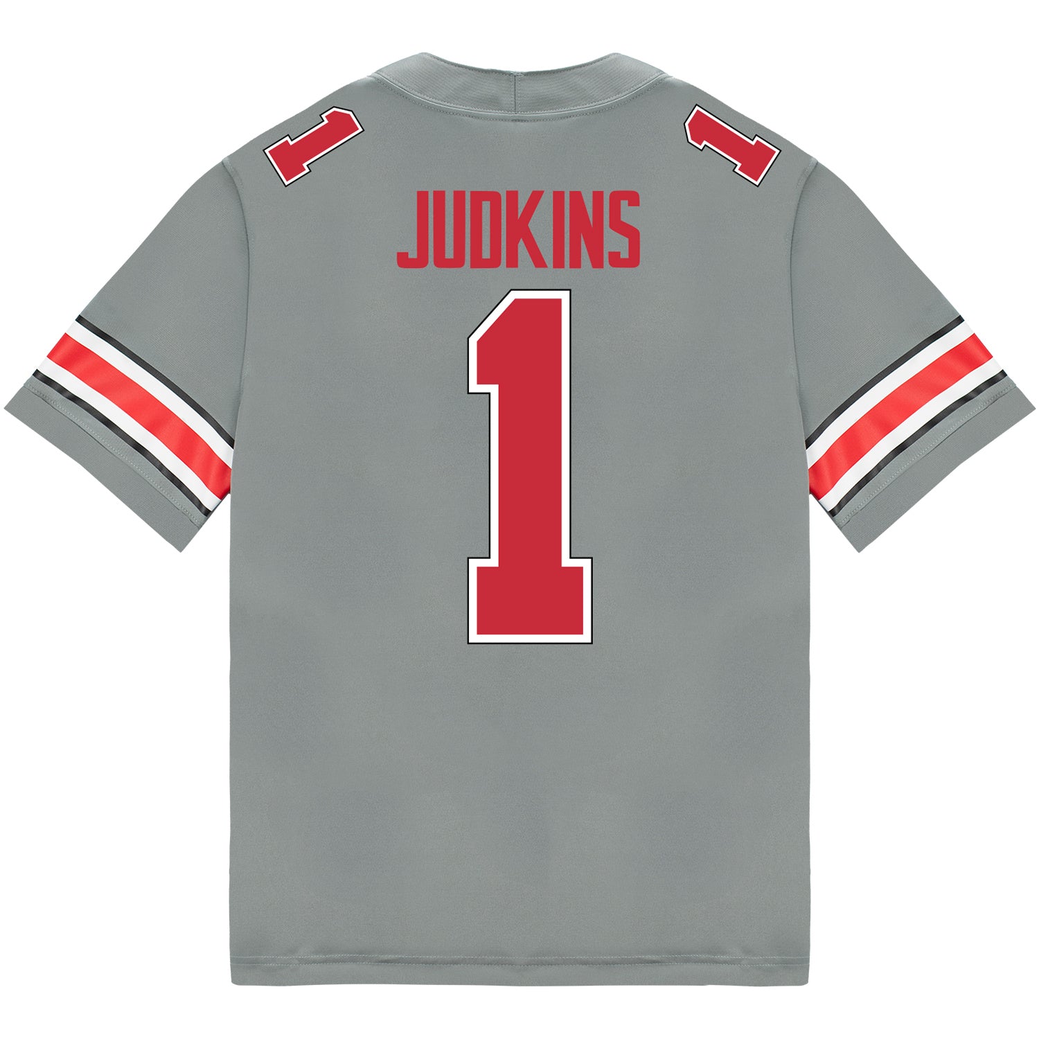 Ohio State Buckeyes Nike #1 Quinshon Judkins Student Athlete Gray Football Jersey - Back View