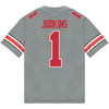 Ohio State Buckeyes Nike #1 Quinshon Judkins Student Athlete Gray Football Jersey - Back View