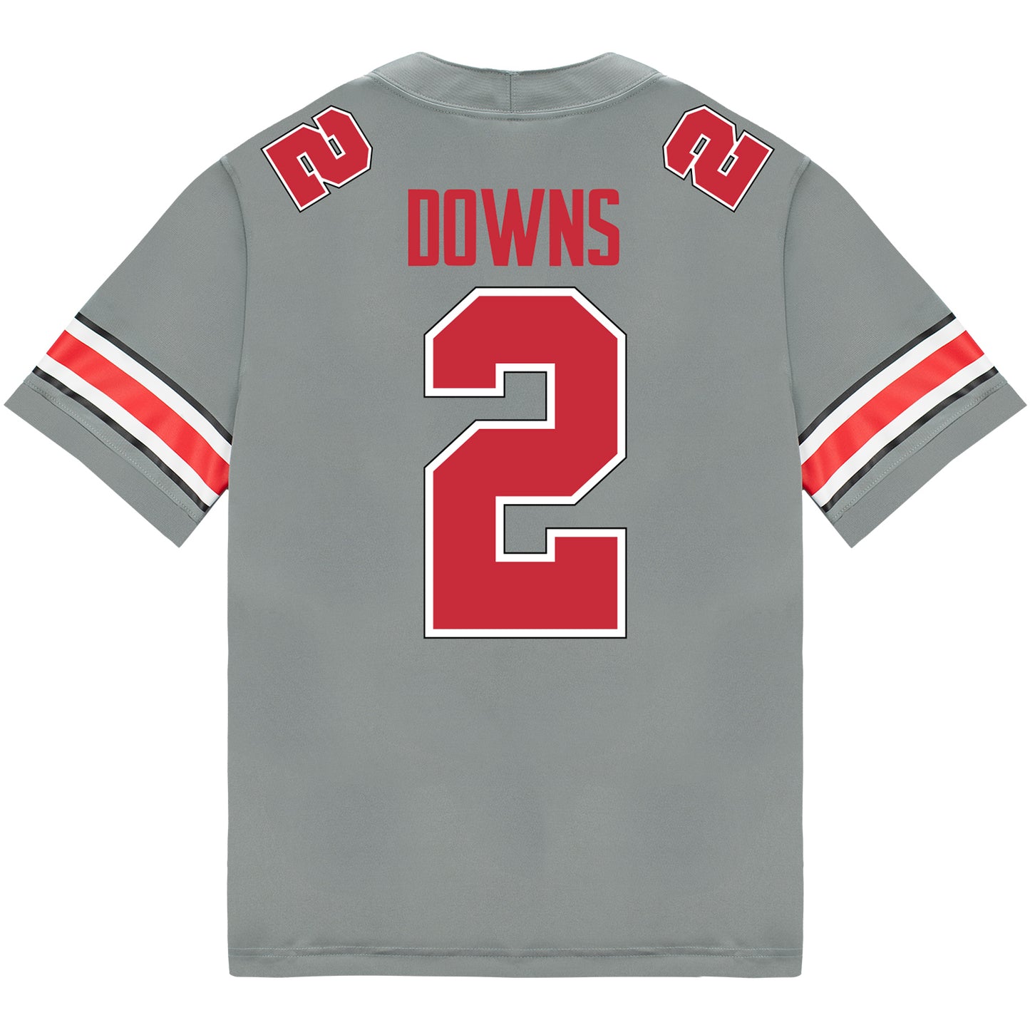 Ohio State Buckeyes Nike #2 Caleb Downs Student Athlete Gray Football Jersey - Back View