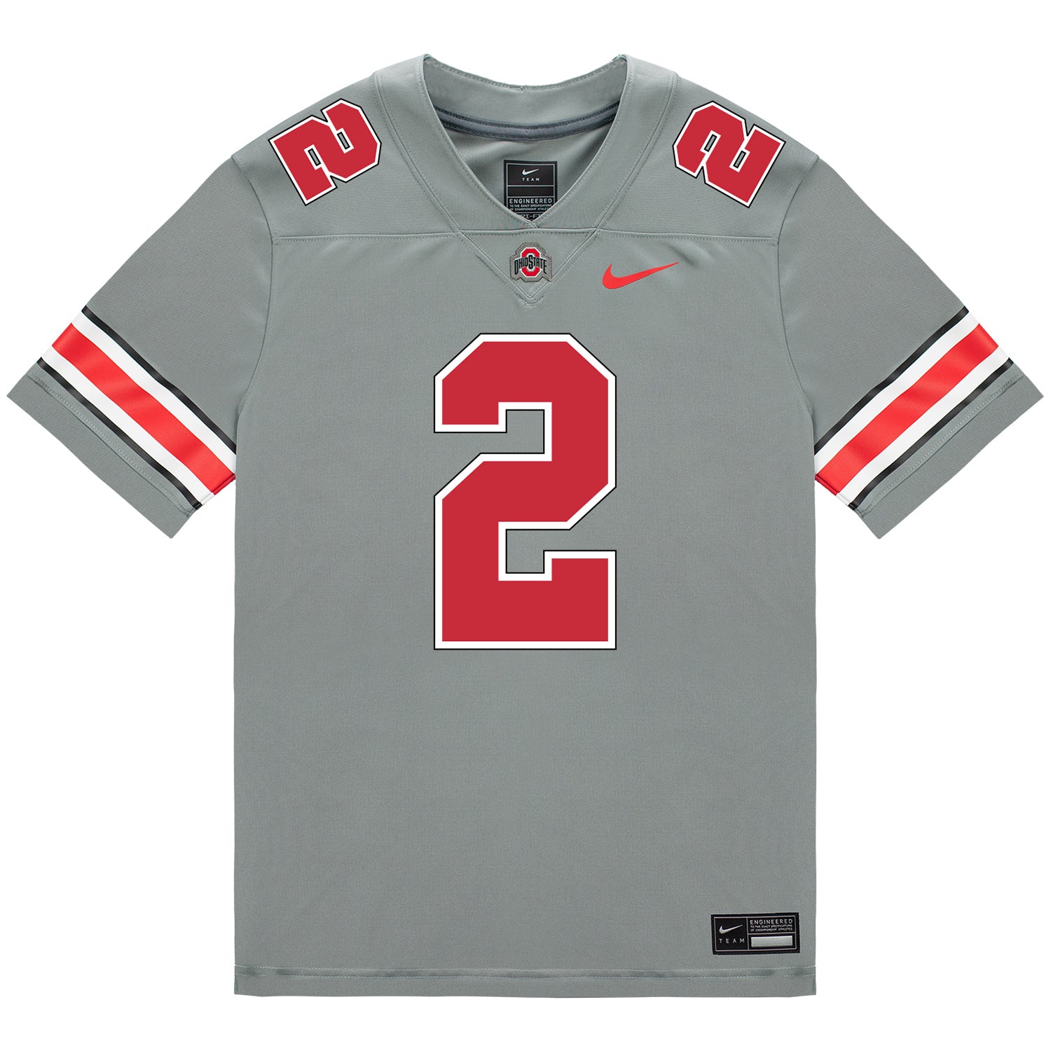 Ohio State Buckeyes Nike #2 Caleb Downs Student Athlete Gray Football Jersey - Front View