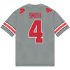 Ohio State Buckeyes Nike #4 Jeremiah Smith Student Athlete Gray Football Jersey - Back View