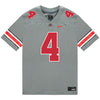 Ohio State Buckeyes Nike #4 Jeremiah Smith Student Athlete Gray Football Jersey - Front View