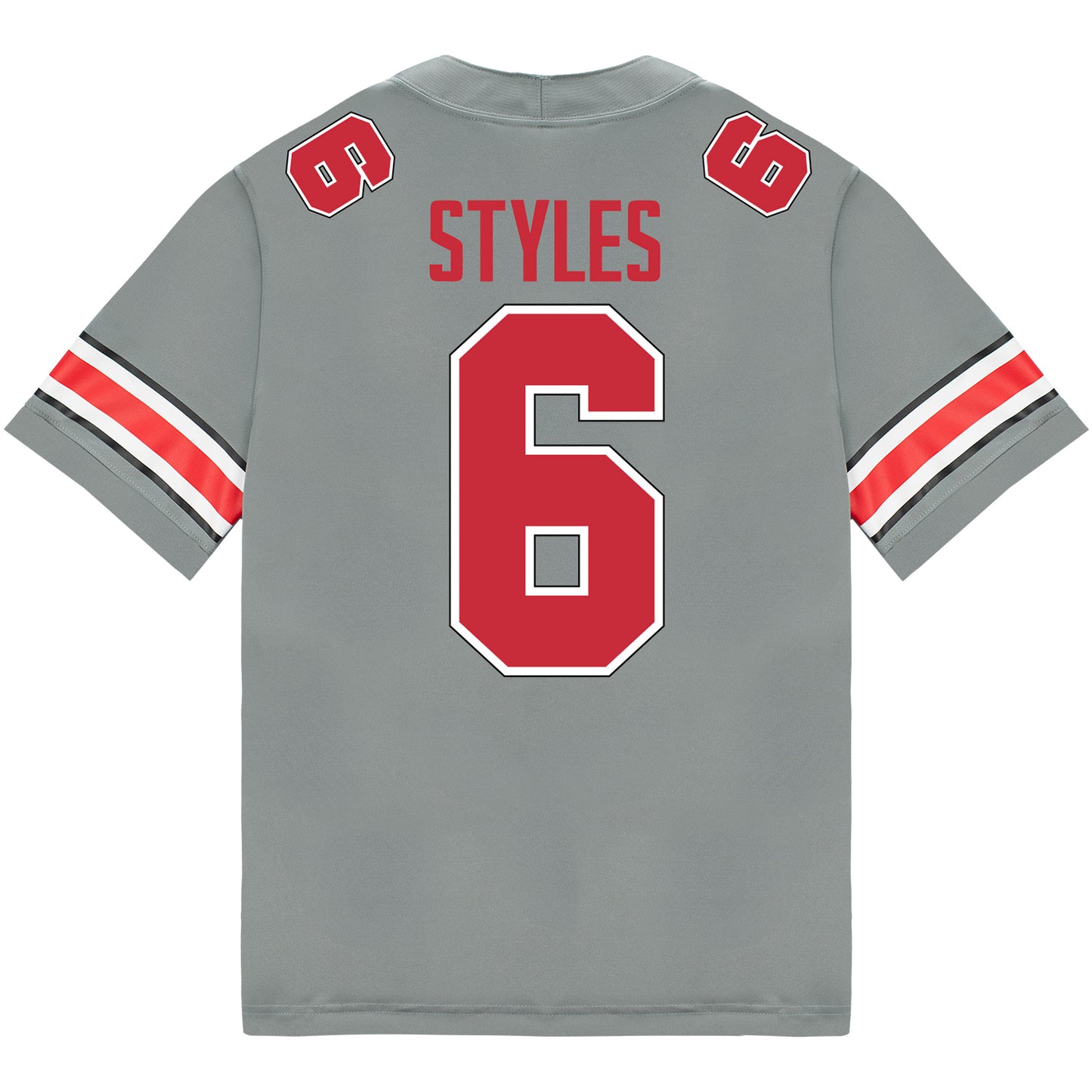 Ohio State Buckeyes Nike #6 Sonny Styles Student Athlete Gray Football Jersey - Back View