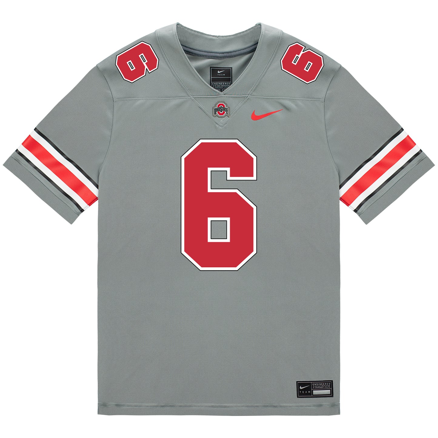 Ohio State Buckeyes Nike #6 Sonny Styles Student Athlete Gray Football Jersey - Front View