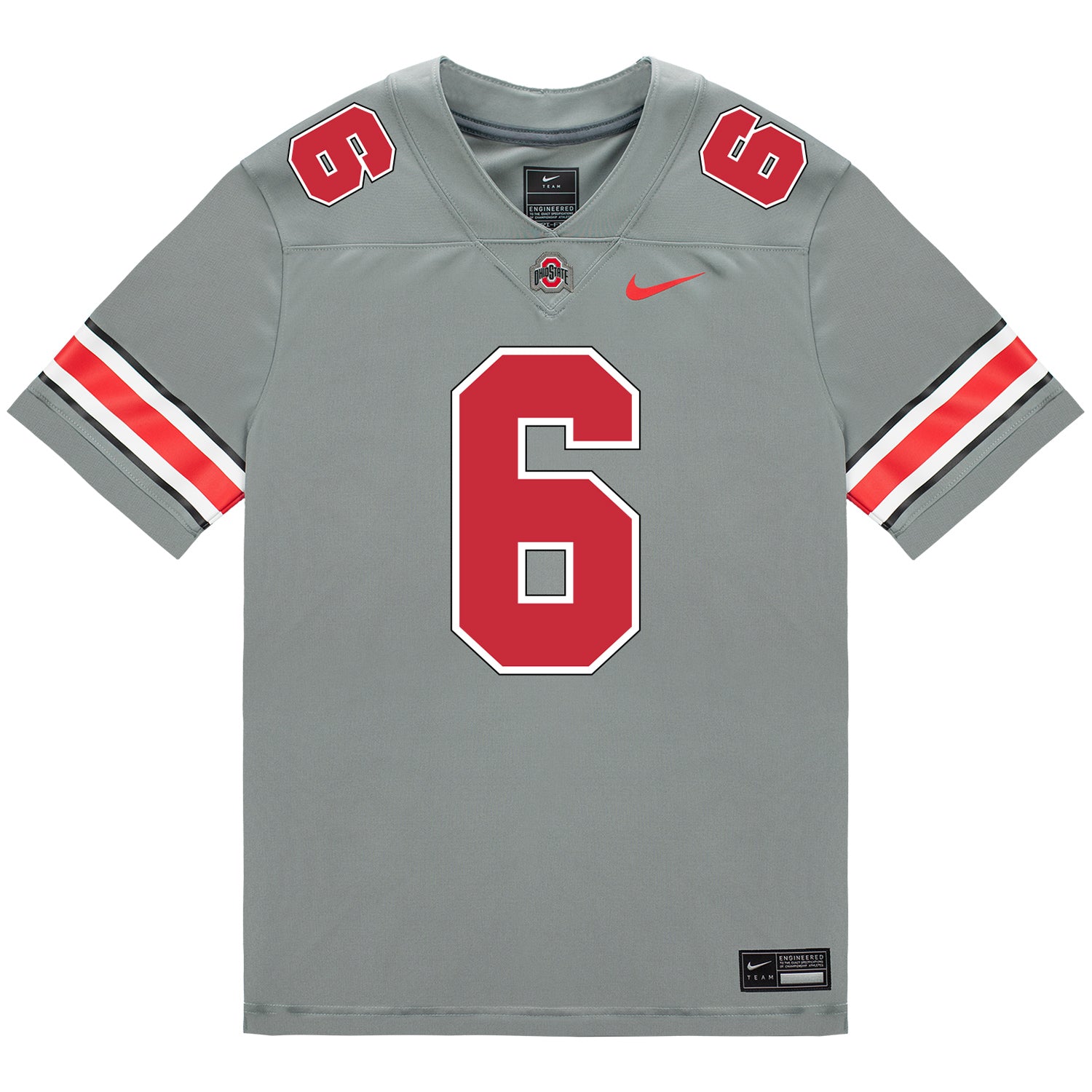 Ohio State Buckeyes Nike #6 Sonny Styles Student Athlete Gray Football Jersey - Front View