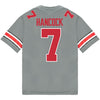 Ohio State Buckeyes Nike #7 Jordan Hancock Student Athlete Gray Football Jersey - Back View