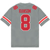 Ohio State Buckeyes Nike #8 Lathan Ransom Student Athlete Gray Football Jersey - Back View