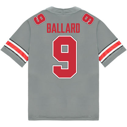 Ohio State Buckeyes Nike #9 Jayden Ballard Student Athlete Gray Football Jersey - Back View