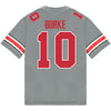 Ohio State Buckeyes Nike #10 Denzel Burke Student Athlete Gray Football Jersey - Back View