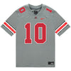 Ohio State Buckeyes Nike #10 Denzel Burke Student Athlete Gray Football Jersey - Front View
