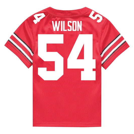 Ohio State Buckeyes Nike #54 Toby Wilson Student Athlete Scarlet Football Jersey - Back View