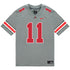 Ohio State Buckeyes Nike #11 CJ Hicks Student Athlete Gray Football Jersey - Front View