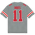 Ohio State Buckeyes Nike #11 Brandon Inniss Student Athlete Gray Football Jersey - Back View