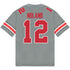 Ohio State Buckeyes Nike #12 Air Noland Student Athlete Gray Football Jersey - Back View