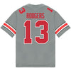 Ohio State Buckeyes Nike #13 Bryson Rodgers Student Athlete Gray Football Jersey - Back View