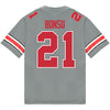 Ohio State Buckeyes Nike #21 Jayden Bonsu Student Athlete Gray Football Jersey - Back View