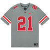 Ohio State Buckeyes Nike #21 Jayden Bonsu Student Athlete Gray Football Jersey - Front View