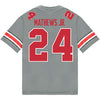 Ohio State Buckeyes Nike #24 Jermaine Mathews Jr. Student Athlete Gray Football Jersey - Back View