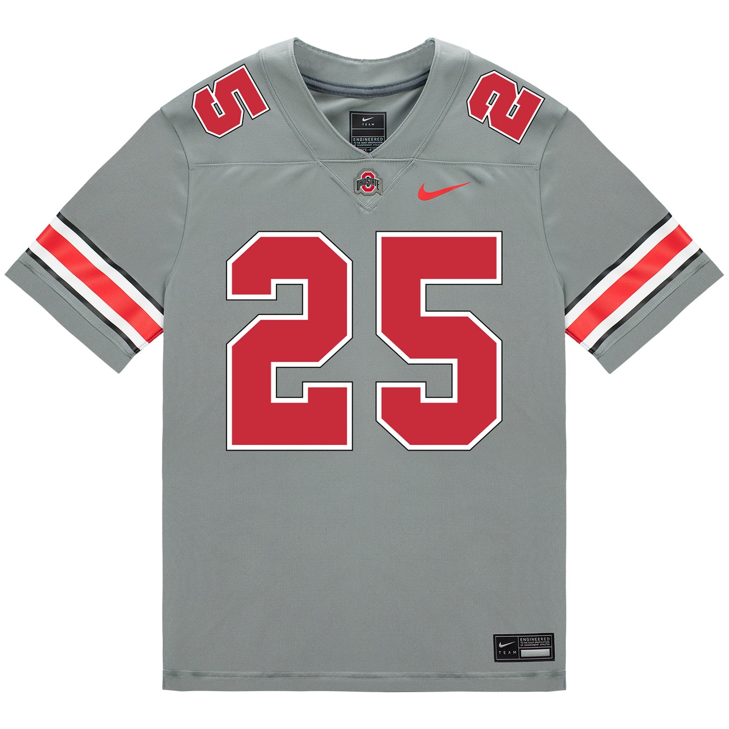 Ohio State Buckeyes Nike #25 Malik Hartford Student Athlete Gray Football Jersey - Front View