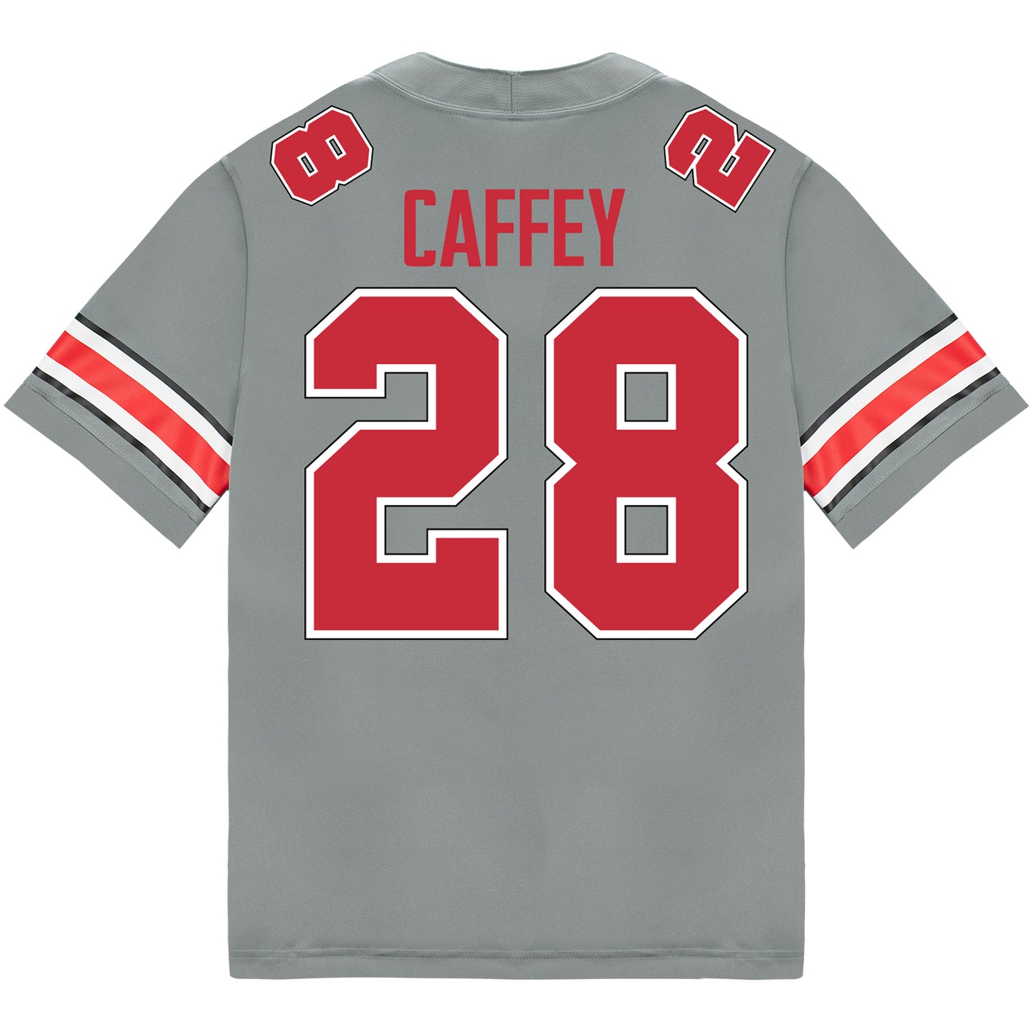 Ohio State Buckeyes Nike #28 TC Caffey Student Athlete Gray Football Jersey - Back View