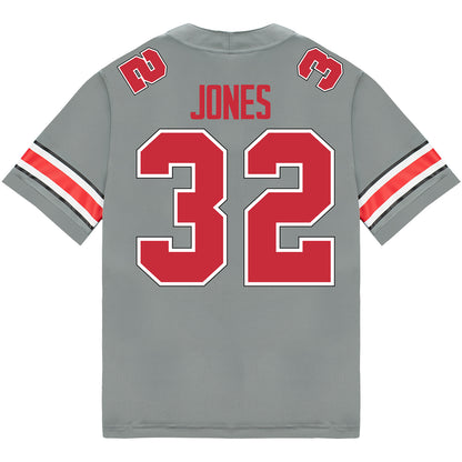 Ohio State Buckeyes Nike #32 Brenten Jones Student Athlete Gray Football Jersey - Back View