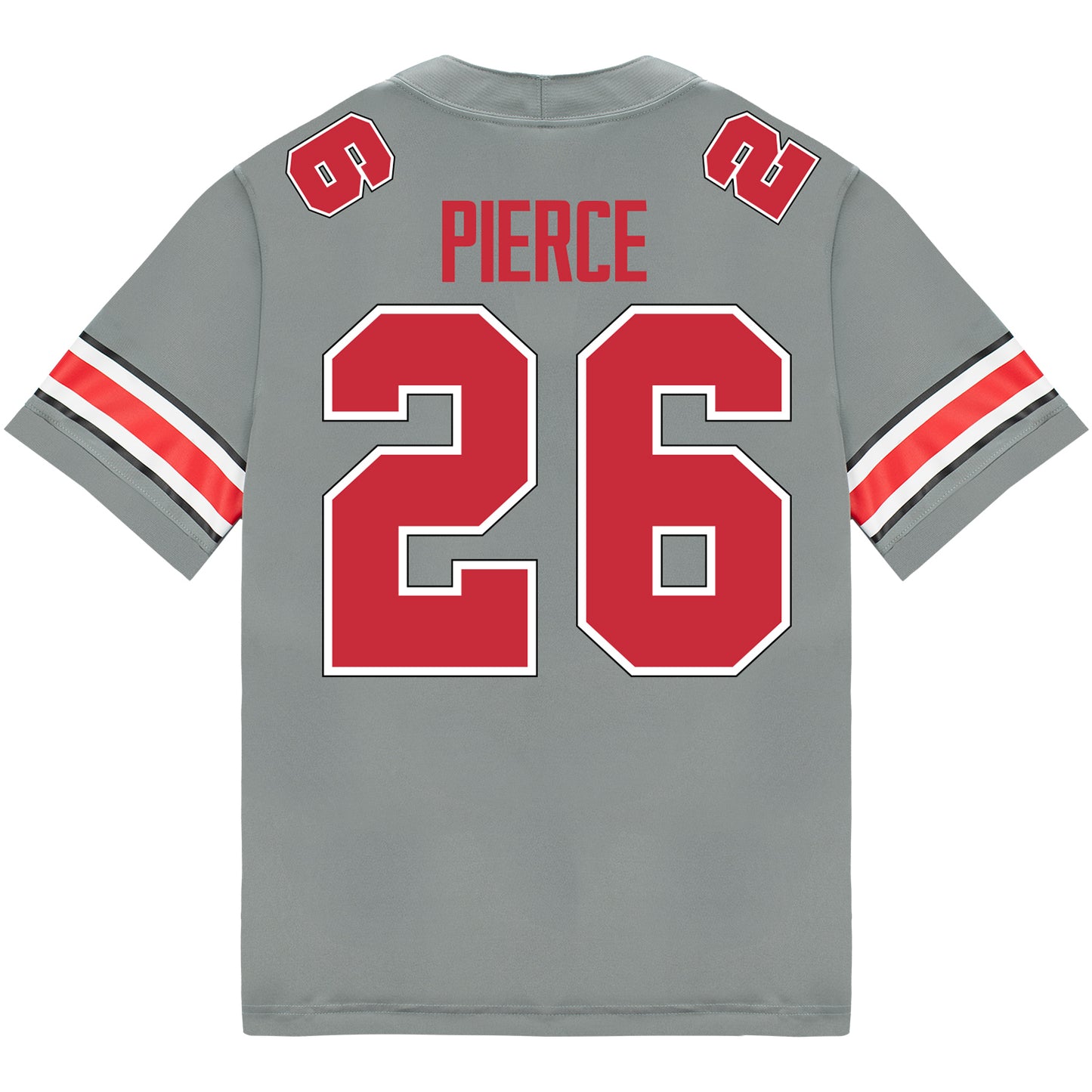 Ohio State Buckeyes Nike #35 Payton Pierce Student Athlete Gray Football Jersey - Back View